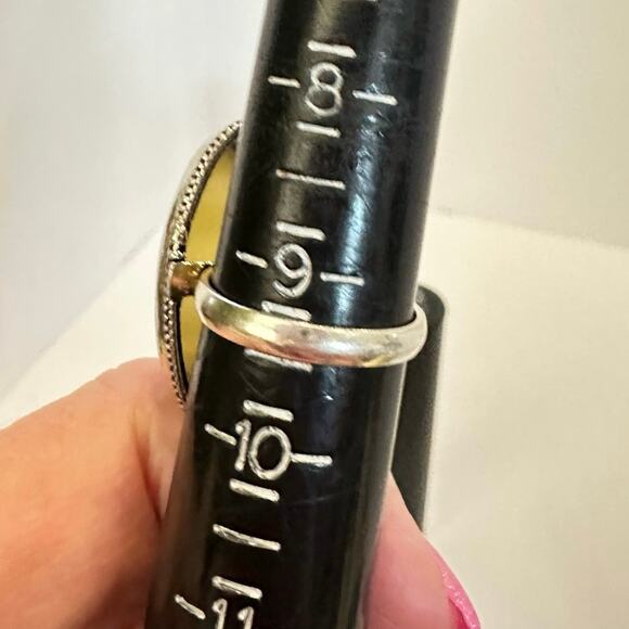 💕 Calcite gemstone silver plated hand made ring size 9.5 - Picture 7 of 8